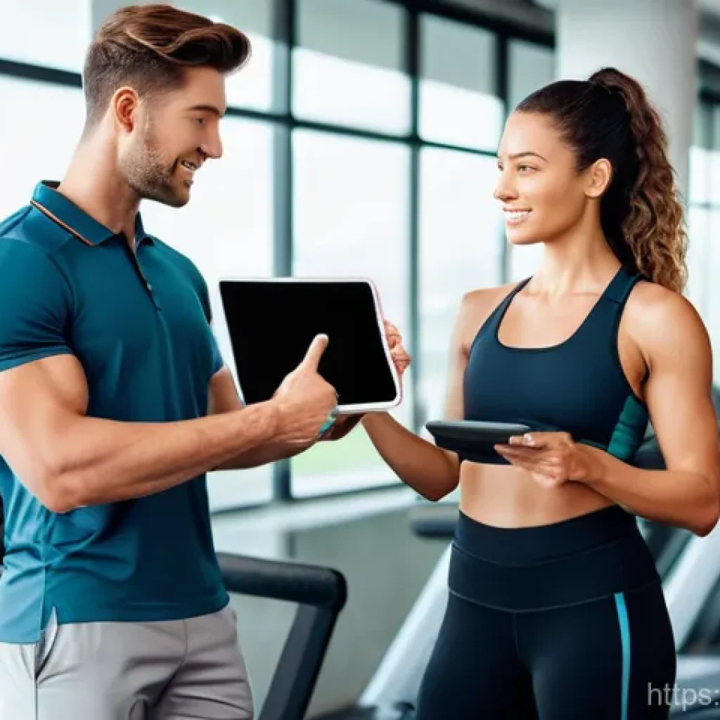 헬스트레이너 인바디 해석법 - **Prompt:** A bright, modern fitness center with large windows. A diverse young adult, wearing suppo...